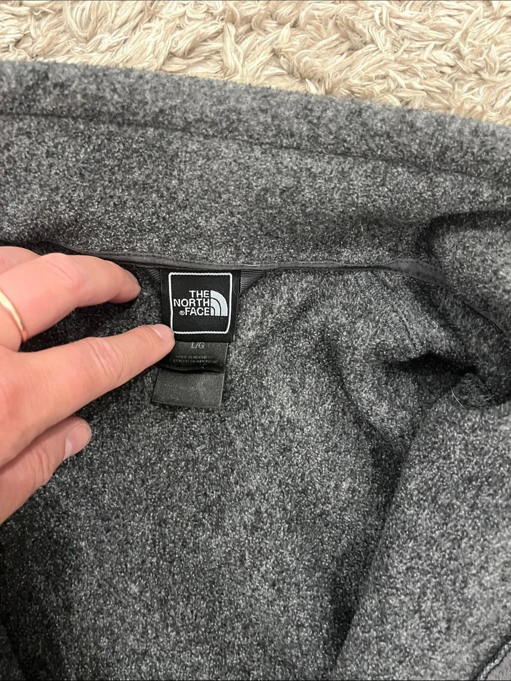 The North Face Men's Heather Charcoal Full-Zip Fleece Jacket
